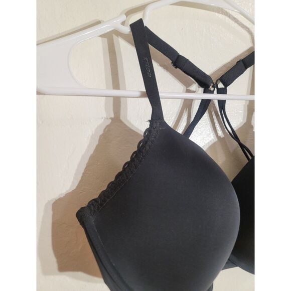 NWT Aerie 34DDD Bridget Black Lined Lace Demi Underwire Cross 3 Hook Back Bra - Picture 4 of 9